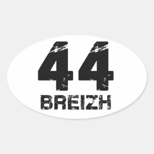 44 Breizh Ovaler Aufkleber