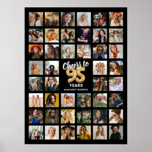 44 Foto-Collage 95. Geburtstag Poster