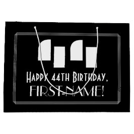 44. Geburtstag ~ Art Deco Inspiriert Look "44" + N Große Geschenktüte