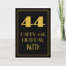 44. Geburtstag ~ Art Deco Inspiriert Look "44" & N Karte