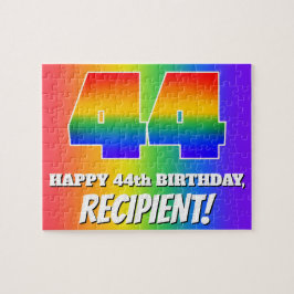 44. Geburtstag — mehrfarbiges Regenbogenmuster "44