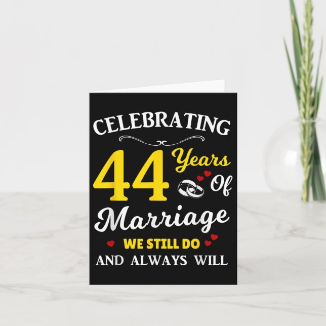 44. Hochzeitstag Karte (Vorderseite)