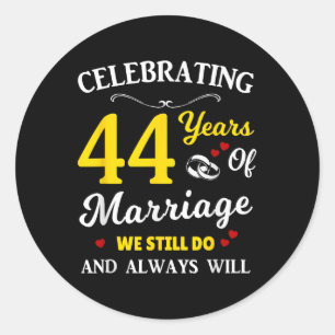 44. Hochzeitstag Runder Aufkleber