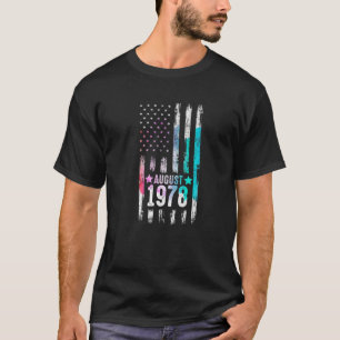 44 Jahre alt, August 1978 amerikanische Flagge 44. T-Shirt