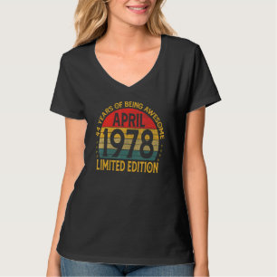 44 Jahre Vintag im April 1978 44. Tag T-Shirt