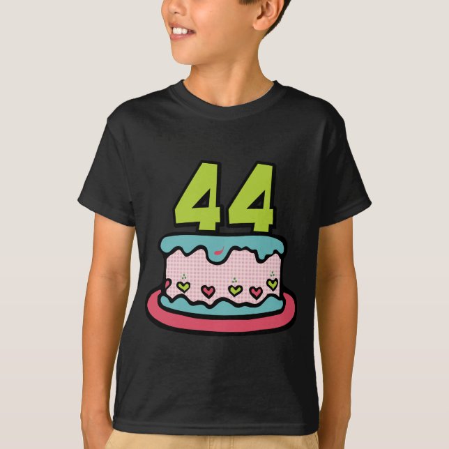44 Jährig-Geburtstags-Kuchen T-Shirt (Vorderseite)
