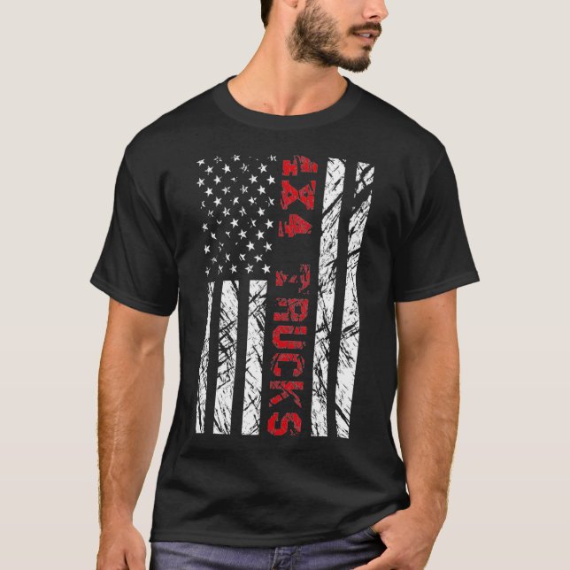 44 LKW - Amerikanische Flagge _1 T-Shirt (Vorderseite)