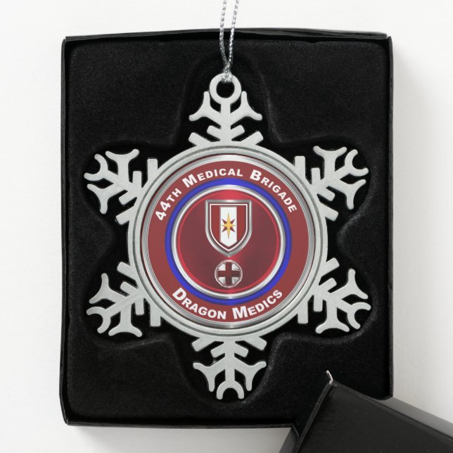 44. medizinische Brigade Keepake Schneeflocken Zinn-Ornament (Box)
