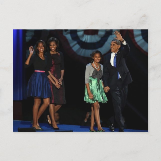 44. USA Präsidentenfamilie Postcard-2012 Re-Elec Postkarte (Vorderseite)