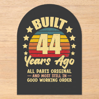 44 Years Ago All Parts Original 44th Birthday  Acryleinladungen