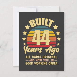 44 Years Ago All Parts Original 44th Birthday  Einladung