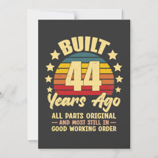 44 Years Ago All Parts Original 44th Birthday  Magneteinladung