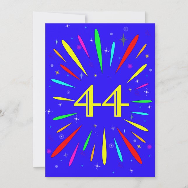 44e anniversaire Fête Invitation Explosion (Devant)