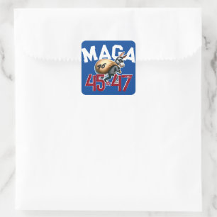 45 46 STOLEN 47 Trump 2024 Quadratischer Aufkleber