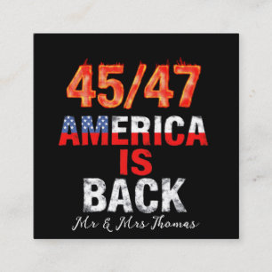 45/47 Amerika ist zurück Show Your American Pride Quadratische Visitenkarte