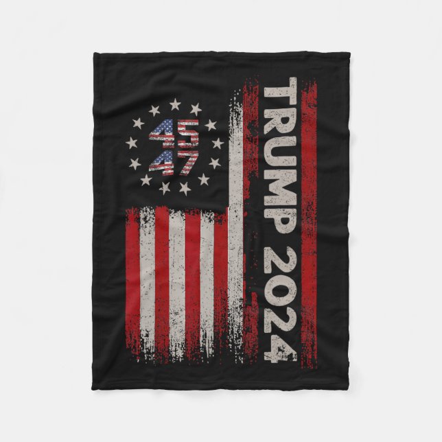45 47 Donald Trump 2024 American Flag 2024 Electio Fleecedecke (Vorderseite)