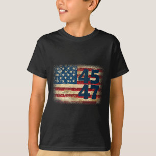 45 47 Donald Trump 2025 Amerikanische Flagge T-Shirt
