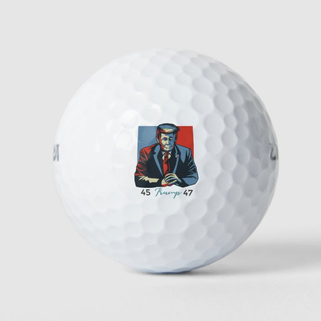 45 47 Donald Trump Anguish 2024 Präsident Retro Golfball (Vorderseite)