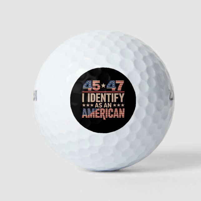 45 47 Ich bezeichne mich als amerikanischen Trump- Golfball (Vorderseite)