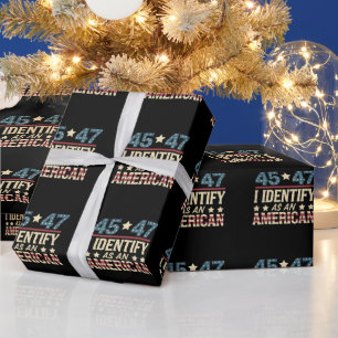 45 47 Ich identifiziere mich als amerikanische Fla Geschenkpapier