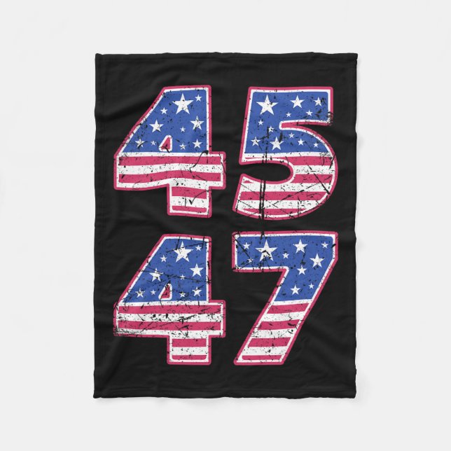 45 47 Patriotischer Präsident Trump zweimal im Leb Fleecedecke (Vorderseite)