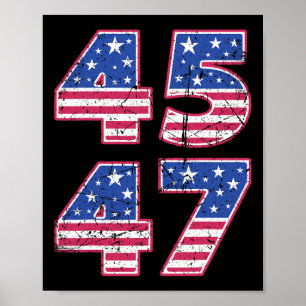 45 47 Patriotischer Präsident Trump zweimal im Leb Poster