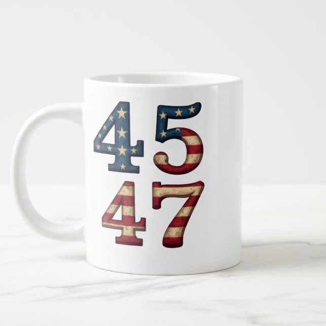 45-47 Präsident Trump Jumbo-Tasse (Links)