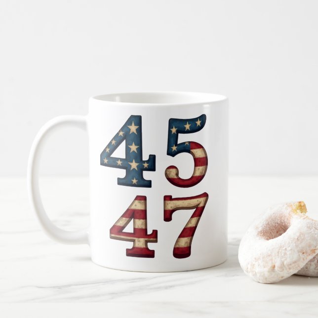 45-47 Präsident Trump Kaffeetasse (Mit Donut)