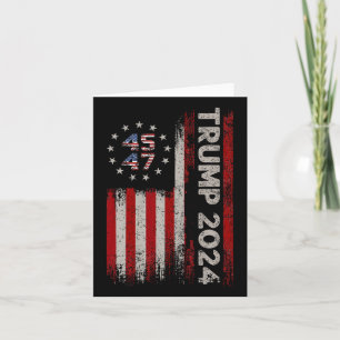 45 47 Trump 2024 Amerikanische Flagge 1 Karte