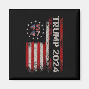 45 47 Trump 2024 Amerikanische Flagge 1 Magnet