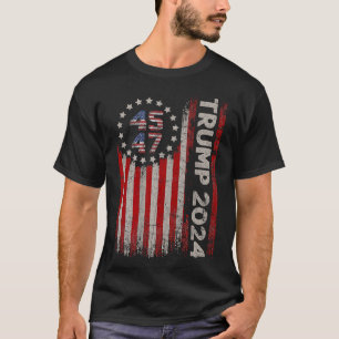 45 47 Trump 2024 Amerikanische Flagge T-Shirt
