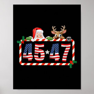 45 47 Trump 2024 Weihnachten 45 und 47 Weihnachtsm Poster