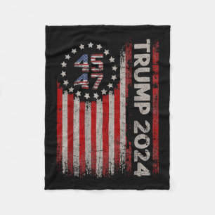 45 47 Trump 2025 Amerikanische Flagge Fleecedecke