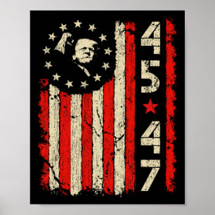 45 47 Trump Präsident Amtseinführung USA Retro Tru Poster