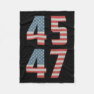 45 47 Trump Vintag Retro US-Flagge 2024 Präsident Fleecedecke
