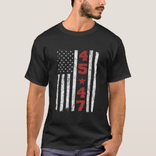 45 47 Trump Vintag US-Flagge 2024 Präsident 47. T-Shirt