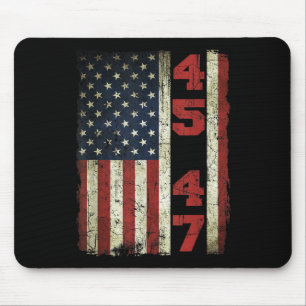 45 47 Trump Vintag US-Flagge 2025 Präsident Electi Mousepad