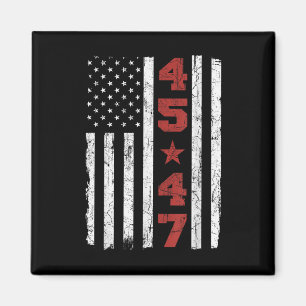 45 47 Trump Vintage USA-Flagge 2025 Präsident Wähl Magnet