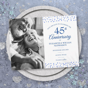 45. 65. Jubiläum Herz-Save the Date-Foto Ankündigungspostkarte