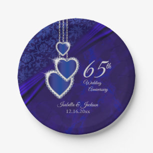 45./65. Saphire Hochzeitsszenario Pappteller