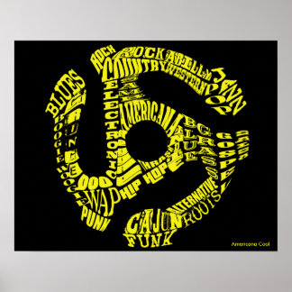 45 Aufzeichnungsadapter der Musik Genres Poster