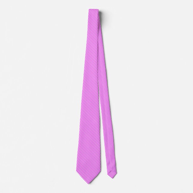 45 Deg White und Magenta Lines II Krawatte (Vorderseite)