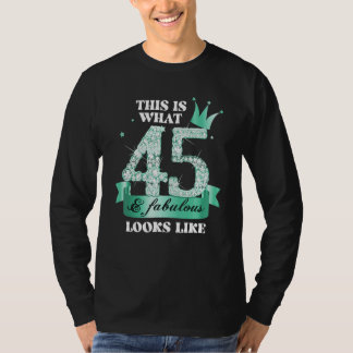 45 & Fabulous I Türkise Black Party Group Foto T-Shirt