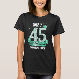 45 & Fabulous I Türkise Black Party Group Foto T-Shirt