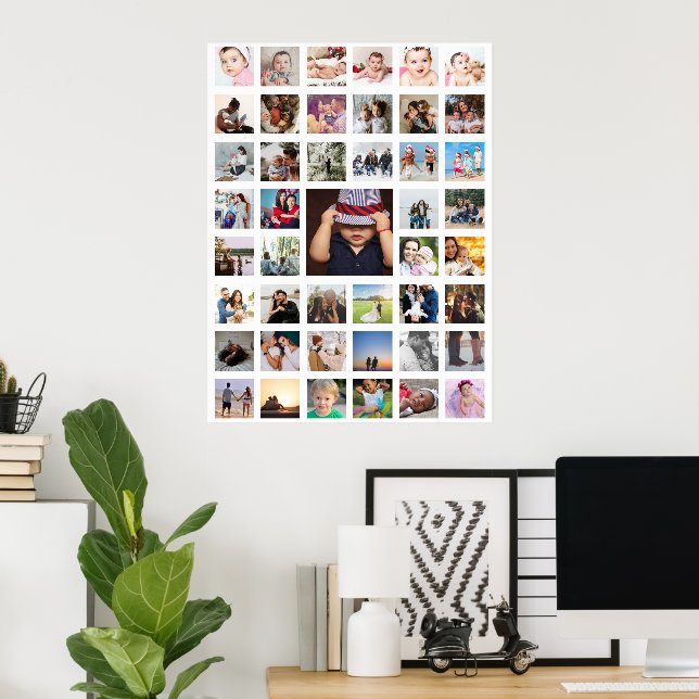45 FotoCollage Personalisiert Poster (Heimbüro)
