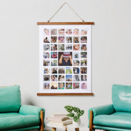 45 FotoCollage Personalisiert Wandteppich Mit Holzrahmen