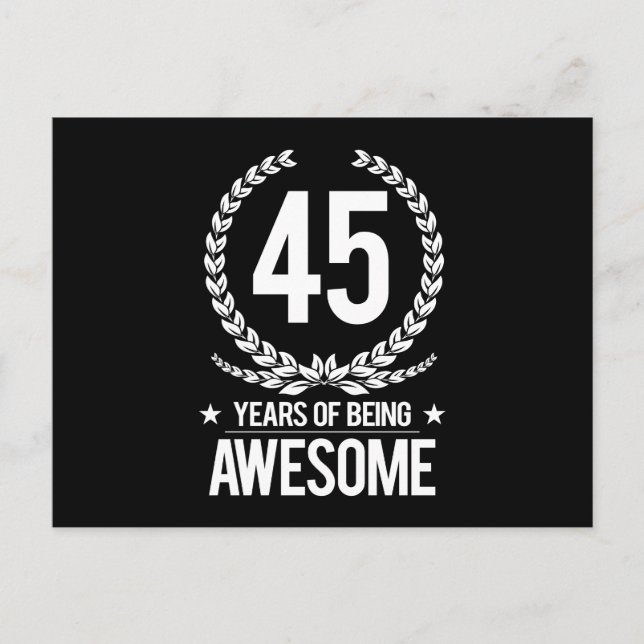 45. Geburtstag (45 Jahre Phantastisch) Postkarte (Vorderseite)