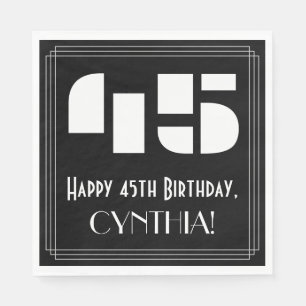 45. Geburtstag: Art Deco Inspiriert Look "45" + Na Serviette