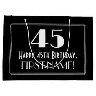 45. Geburtstag: Art Deco inspirierter Stil "45", N Große Geschenktüte