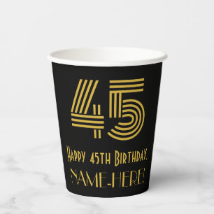 45. Geburtstag: Art Deco inspiriertes Aussehen “45 Pappbecher